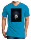Scary Black Bear Adult Dark V-Neck T-Shirt-Mens V-Neck T-Shirt-TooLoud-Turquoise-Small-Davson Sales