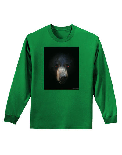 Scary Black Bear Adult Long Sleeve Dark T-Shirt-TooLoud-Kelly-Green-Small-Davson Sales