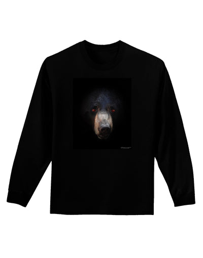 Scary Black Bear Adult Long Sleeve Dark T-Shirt-TooLoud-Black-Small-Davson Sales