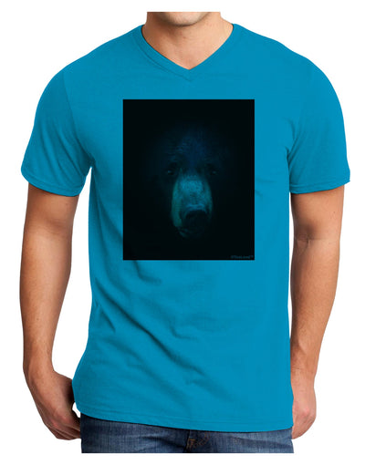 Scary Black Bear Adult V-Neck T-shirt-Mens V-Neck T-Shirt-TooLoud-Turquoise-Small-Davson Sales