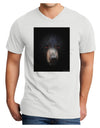 Scary Black Bear Adult V-Neck T-shirt-Mens V-Neck T-Shirt-TooLoud-White-Small-Davson Sales