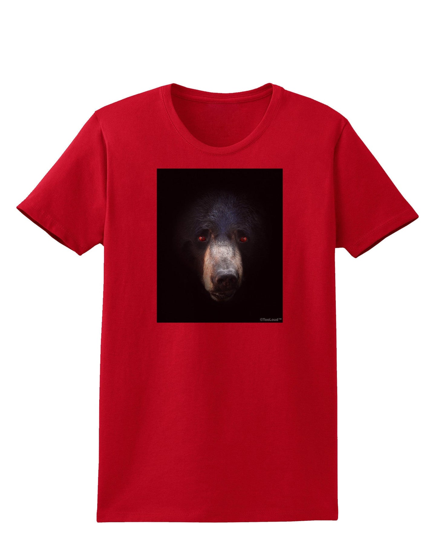 Scary Black Bear Womens Dark T-Shirt-Womens T-Shirt-TooLoud-Red-X-Small-Davson Sales