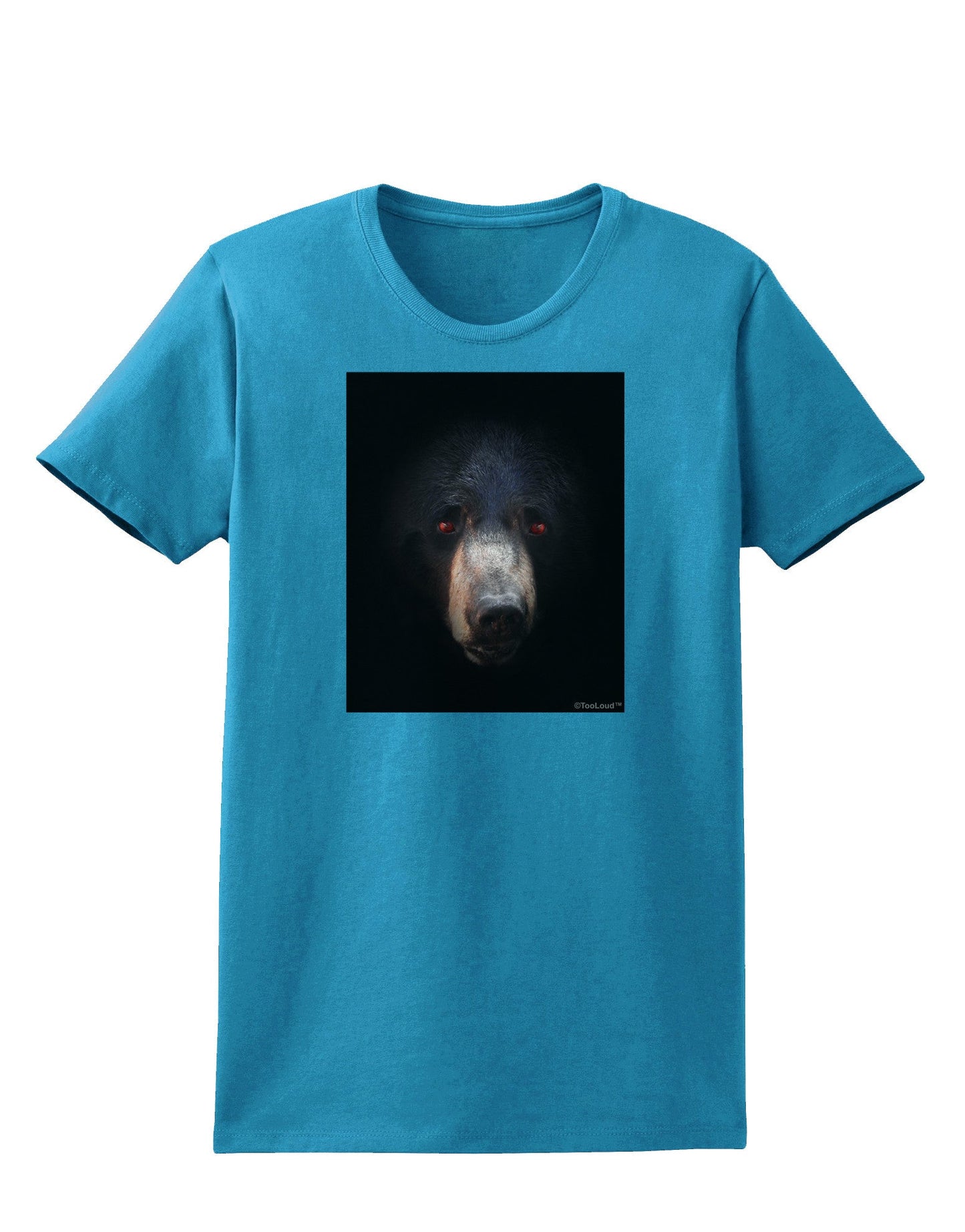 Scary Black Bear Womens Dark T-Shirt-Womens T-Shirt-TooLoud-Turquoise-X-Small-Davson Sales