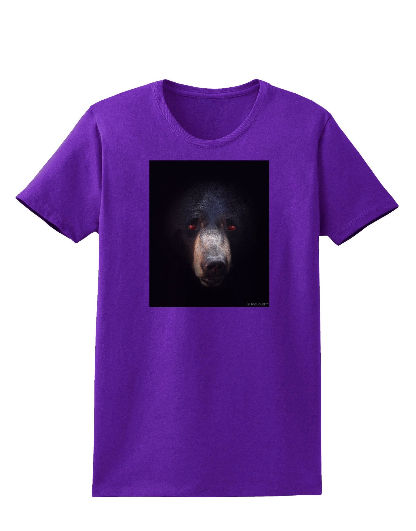 Scary Black Bear Womens Dark T-Shirt-Womens T-Shirt-TooLoud-Purple-X-Small-Davson Sales