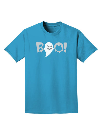 Scary Boo Text Adult Dark T-Shirt-Mens T-Shirt-TooLoud-Turquoise-Small-Davson Sales