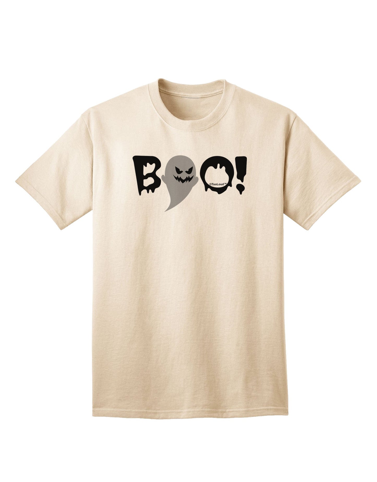 Scary Boo Text Adult T-Shirt-Mens T-Shirt-TooLoud-Natural-Small-Davson Sales