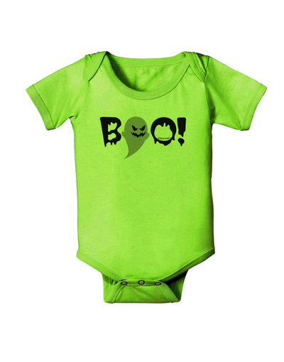 Scary Boo Text Baby Romper Bodysuit-Baby Romper-TooLoud-Lime-06-Months-Davson Sales