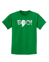 Scary Boo Text Childrens Dark T-Shirt-Childrens T-Shirt-TooLoud-Kelly-Green-X-Small-Davson Sales