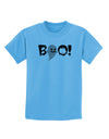 Scary Boo Text Childrens T-Shirt-Childrens T-Shirt-TooLoud-Aquatic-Blue-X-Small-Davson Sales