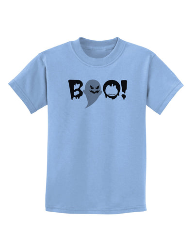 Scary Boo Text Childrens T-Shirt-Childrens T-Shirt-TooLoud-Light-Blue-X-Small-Davson Sales