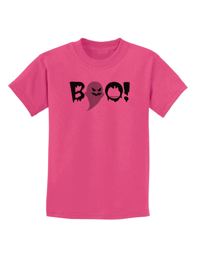 Scary Boo Text Childrens T-Shirt-Childrens T-Shirt-TooLoud-Sangria-X-Small-Davson Sales