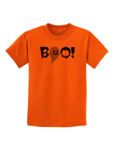 Scary Boo Text Childrens T-Shirt-Childrens T-Shirt-TooLoud-Orange-X-Small-Davson Sales
