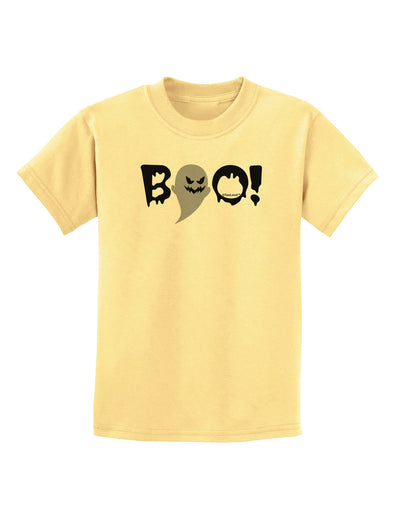 Scary Boo Text Childrens T-Shirt-Childrens T-Shirt-TooLoud-Daffodil-Yellow-X-Small-Davson Sales