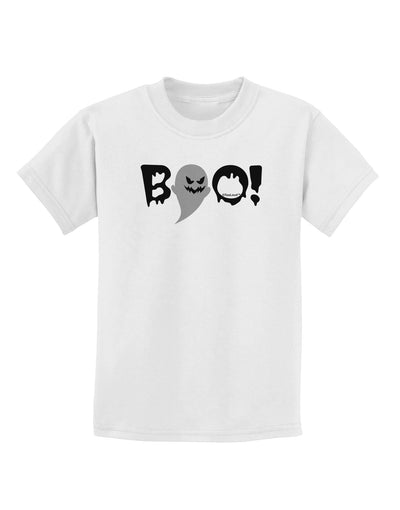 Scary Boo Text Childrens T-Shirt-Childrens T-Shirt-TooLoud-White-X-Small-Davson Sales