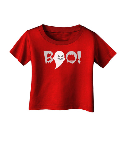 Scary Boo Text Infant T-Shirt Dark-Infant T-Shirt-TooLoud-Red-06-Months-Davson Sales