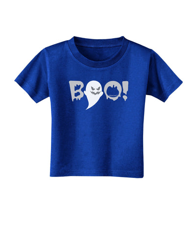 Scary Boo Text Toddler T-Shirt Dark-Toddler T-Shirt-TooLoud-Royal-Blue-2T-Davson Sales