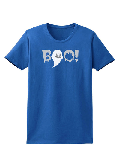 Scary Boo Text Womens Dark T-Shirt-TooLoud-Royal-Blue-X-Small-Davson Sales