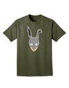 Scary Bunny Face Adult Dark T-Shirt-Mens T-Shirt-TooLoud-Military-Green-Small-Davson Sales