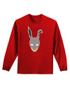 Scary Bunny Face Adult Long Sleeve Dark T-Shirt-TooLoud-Red-Small-Davson Sales
