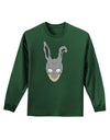 Scary Bunny Face Adult Long Sleeve Dark T-Shirt-TooLoud-Dark-Green-Small-Davson Sales