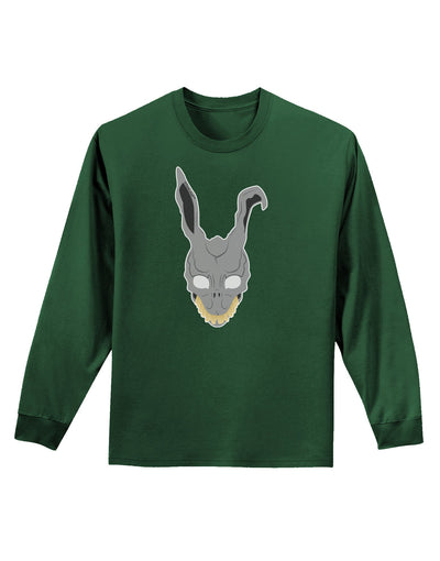 Scary Bunny Face Adult Long Sleeve Dark T-Shirt-TooLoud-Dark-Green-Small-Davson Sales