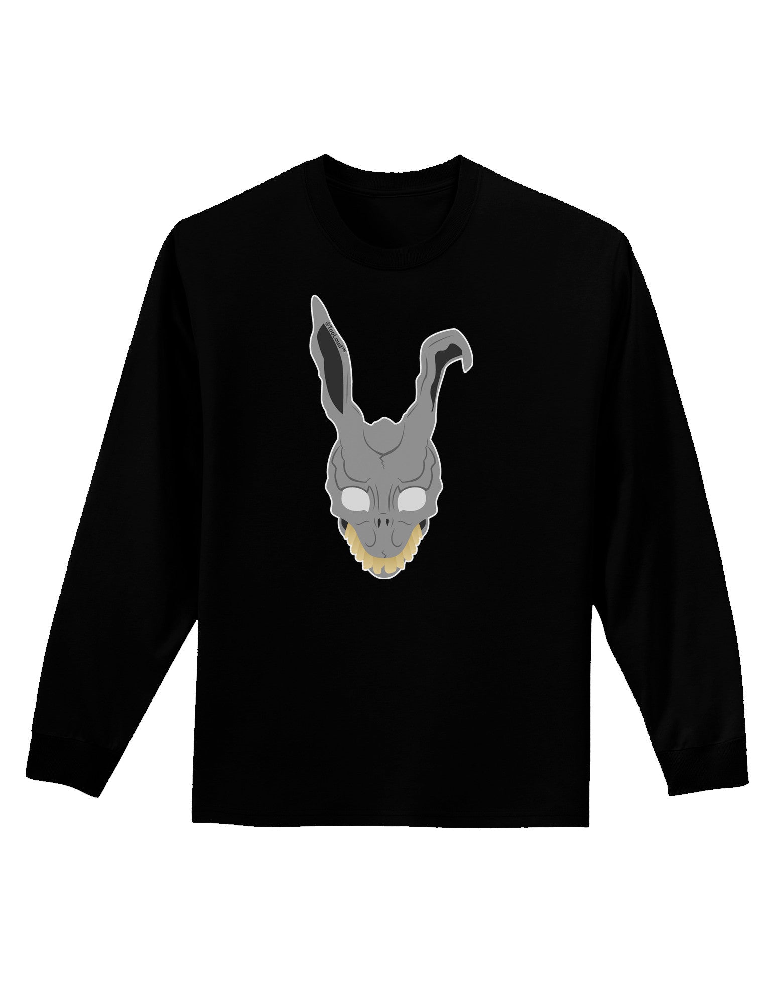 Scary Bunny Face Adult Long Sleeve Dark T-Shirt-TooLoud-Black-Small-Davson Sales