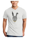 Scary Bunny Face Adult V-Neck T-shirt-Mens V-Neck T-Shirt-TooLoud-White-Small-Davson Sales