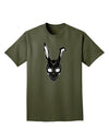 Scary Bunny Face Black Distressed Adult Dark T-Shirt-Mens T-Shirt-TooLoud-Military-Green-Small-Davson Sales