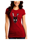Scary Bunny Face Black Distressed Juniors Crew Dark T-Shirt-T-Shirts Juniors Tops-TooLoud-Red-Juniors Fitted Small-Davson Sales