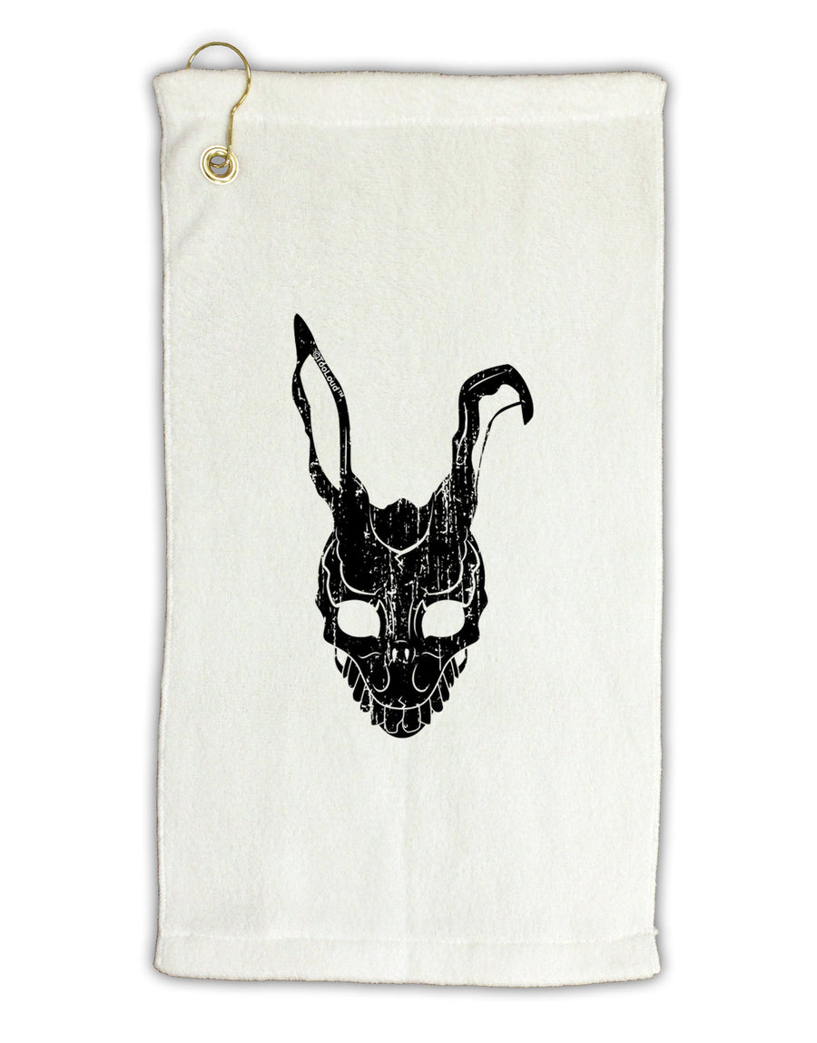 Scary Bunny Face Black Distressed Micro Terry Gromet Golf Towel 11&#x22;x19-Golf Towel-TooLoud-White-Davson Sales