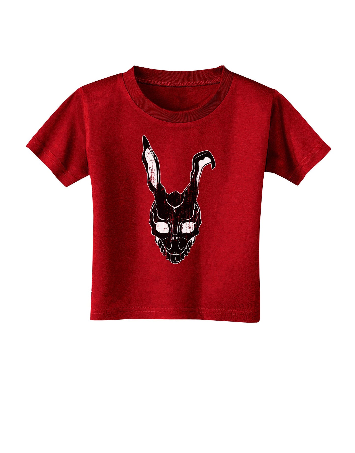 Scary Bunny Face Black Distressed Toddler T-Shirt Dark-Toddler T-Shirt-TooLoud-Red-2T-Davson Sales