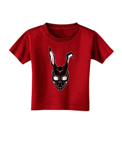 Scary Bunny Face Black Distressed Toddler T-Shirt Dark-Toddler T-Shirt-TooLoud-Red-2T-Davson Sales