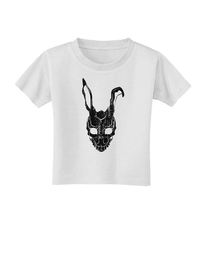 Scary Bunny Face Black Distressed Toddler T-Shirt-Toddler T-Shirt-TooLoud-White-2T-Davson Sales