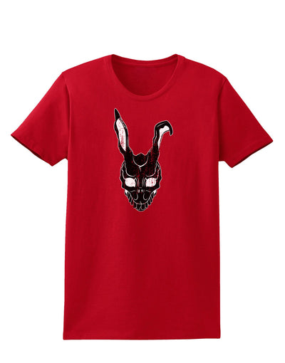 Scary Bunny Face Black Distressed Womens Dark T-Shirt-TooLoud-Red-X-Small-Davson Sales
