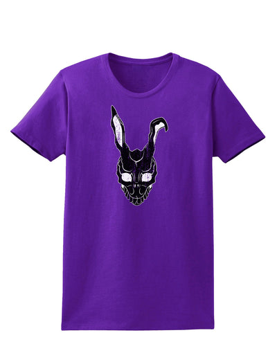 Scary Bunny Face Black Distressed Womens Dark T-Shirt-TooLoud-Purple-X-Small-Davson Sales