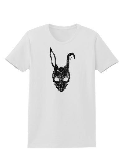 Scary Bunny Face Black Distressed Womens T-Shirt-Womens T-Shirt-TooLoud-White-X-Small-Davson Sales