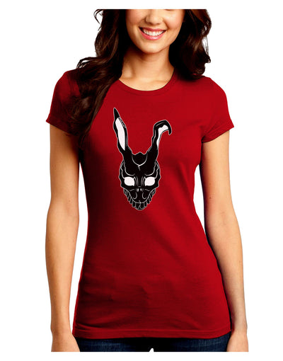 Scary Bunny Face Black Juniors Crew Dark T-Shirt-T-Shirts Juniors Tops-TooLoud-Red-Juniors Fitted Small-Davson Sales