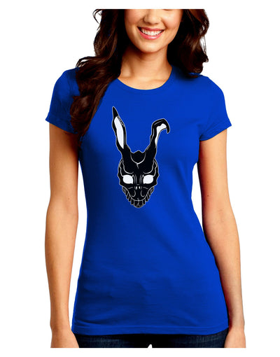 Scary Bunny Face Black Juniors Crew Dark T-Shirt-T-Shirts Juniors Tops-TooLoud-Royal-Blue-Juniors Fitted Small-Davson Sales