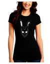 Scary Bunny Face Black Juniors Crew Dark T-Shirt-T-Shirts Juniors Tops-TooLoud-Black-Juniors Fitted Small-Davson Sales