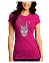Scary Bunny Face Juniors Crew Dark T-Shirt-T-Shirts Juniors Tops-TooLoud-Hot-Pink-Juniors Fitted Small-Davson Sales