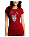 Scary Bunny Face Juniors Crew Dark T-Shirt-T-Shirts Juniors Tops-TooLoud-Red-Juniors Fitted Small-Davson Sales