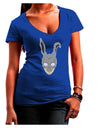Scary Bunny Face Juniors V-Neck Dark T-Shirt-Womens V-Neck T-Shirts-TooLoud-Royal-Blue-Juniors Fitted Small-Davson Sales