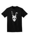 Scary Bunny Face White Distressed Adult Dark T-Shirt-Mens T-Shirt-TooLoud-Black-Small-Davson Sales