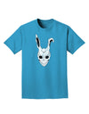 Scary Bunny Face White Distressed Adult Dark T-Shirt-Mens T-Shirt-TooLoud-Turquoise-Small-Davson Sales