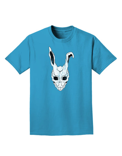 Scary Bunny Face White Distressed Adult Dark T-Shirt-Mens T-Shirt-TooLoud-Turquoise-Small-Davson Sales