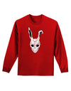 Scary Bunny Face White Distressed Adult Long Sleeve Dark T-Shirt-TooLoud-Red-Small-Davson Sales