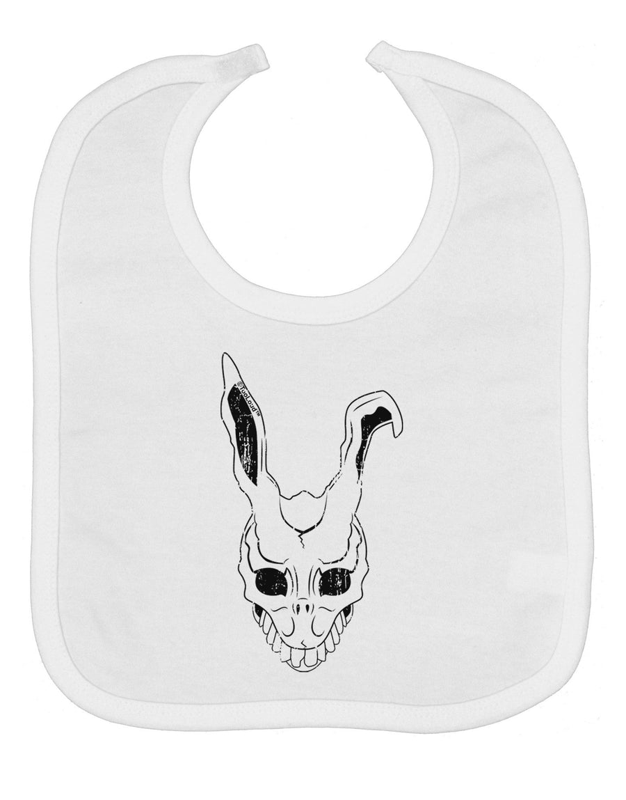 Scary Bunny Face White Distressed Baby Bib
