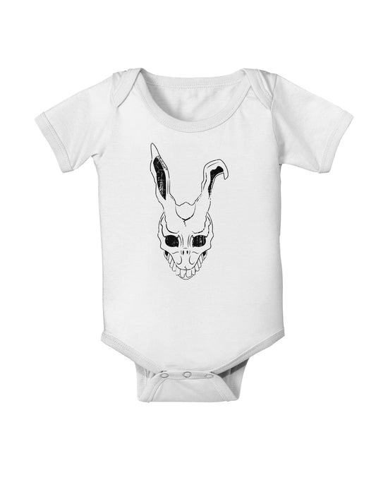 Scary Bunny Face White Distressed Baby Romper Bodysuit-Baby Romper-TooLoud-White-06-Months-Davson Sales