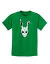 Scary Bunny Face White Distressed Childrens Dark T-Shirt-Childrens T-Shirt-TooLoud-Kelly-Green-X-Small-Davson Sales