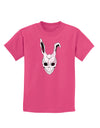 Scary Bunny Face White Distressed Childrens Dark T-Shirt-Childrens T-Shirt-TooLoud-Sangria-X-Small-Davson Sales